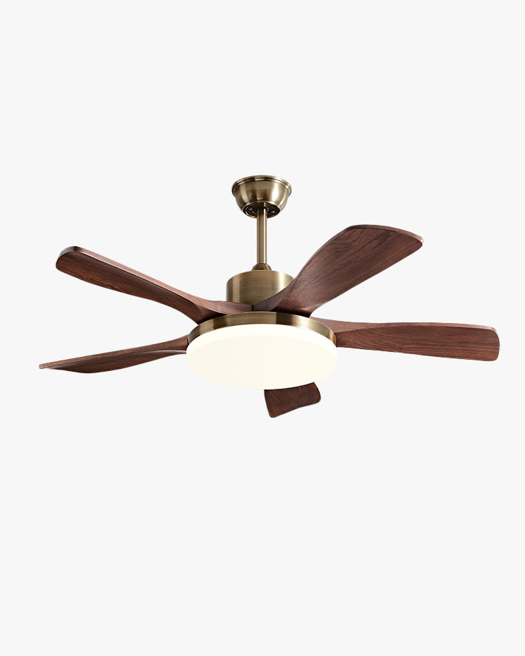 WOMO Gold Wood Ceiling Fan with Bright Light - WM5171
