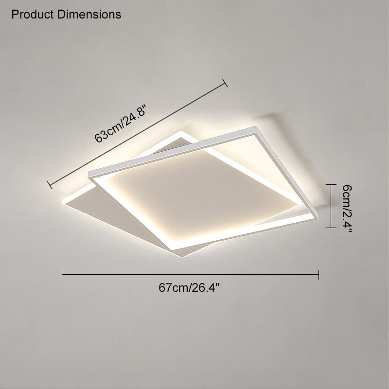 WOMO LED Ceiling Light Square Flat Black White Modern Bedroom-WM1011