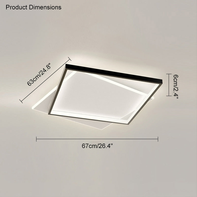 WOMO LED Ceiling Light Square Flat Black White Modern Bedroom-WM1011