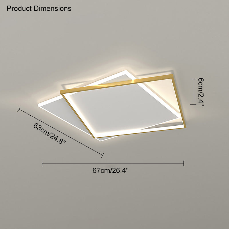 WOMO LED Ceiling Light Square Flat Black White Modern Bedroom-WM1011