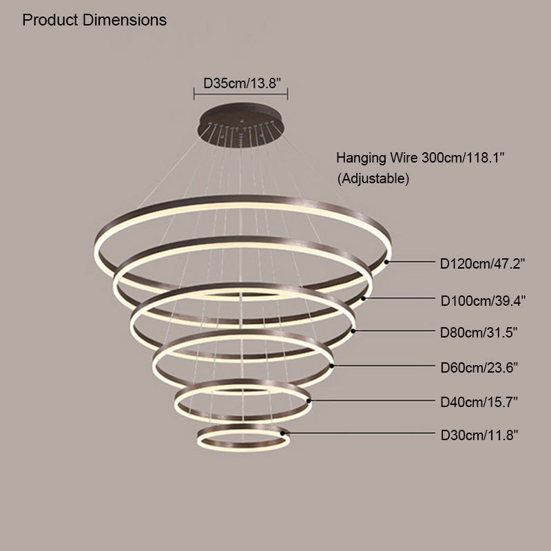 WOMO Tiered Ring LED Chandelier-WM2159