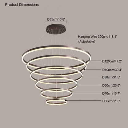 WOMO Tiered Ring LED Chandelier-WM2159