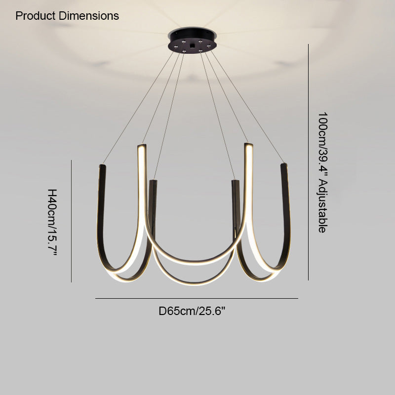 WOMO Minimal U-shaped Round chandelier-WM2143