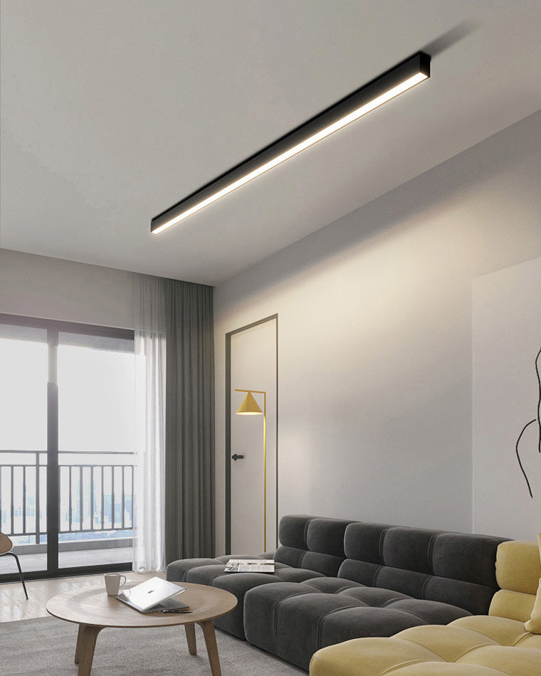 WOMO Lineare LED Deckenleuchte Flur Lang Schmal Metall-WM1003