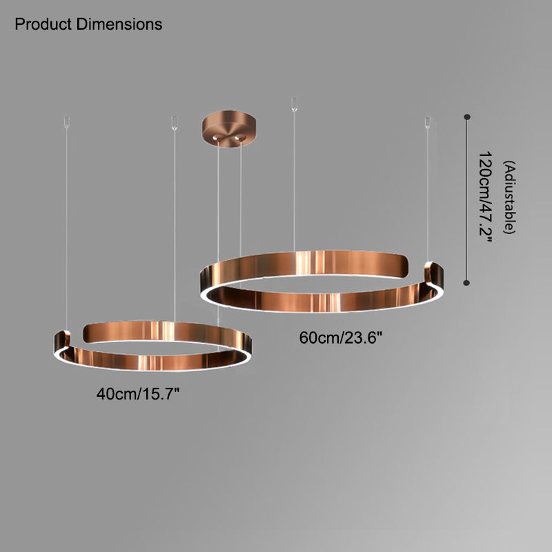 WOMO Black/Gold Ring LED Chandelier-WM2009