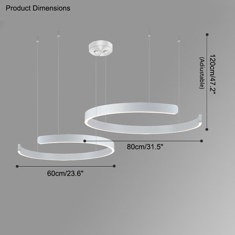 WOMO Black/Gold Ring LED Chandelier-WM2009