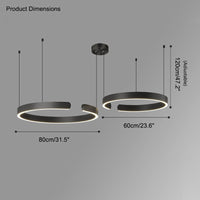 WOMO Schwarz/Gold Ring Led Kronleuchter-WM2009