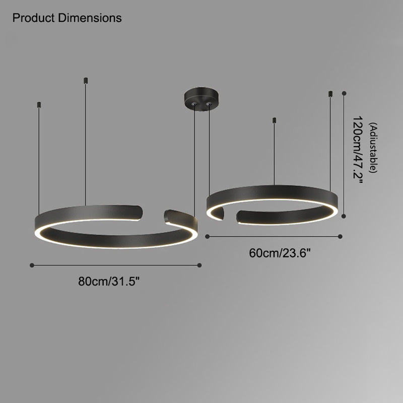 WOMO Black/Gold Ring LED Chandelier-WM2009