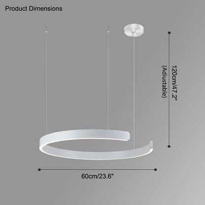 WOMO Black/Gold Ring Led Chandelier-WM2009