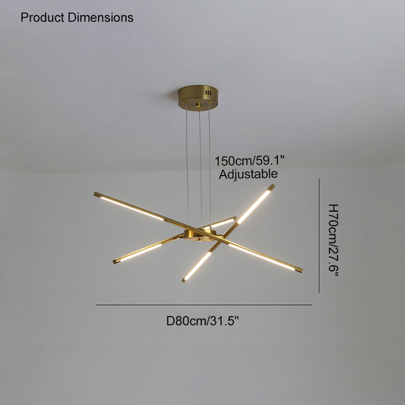 WOMO LED-Kronleuchter mit Lichtstäben – WM2034