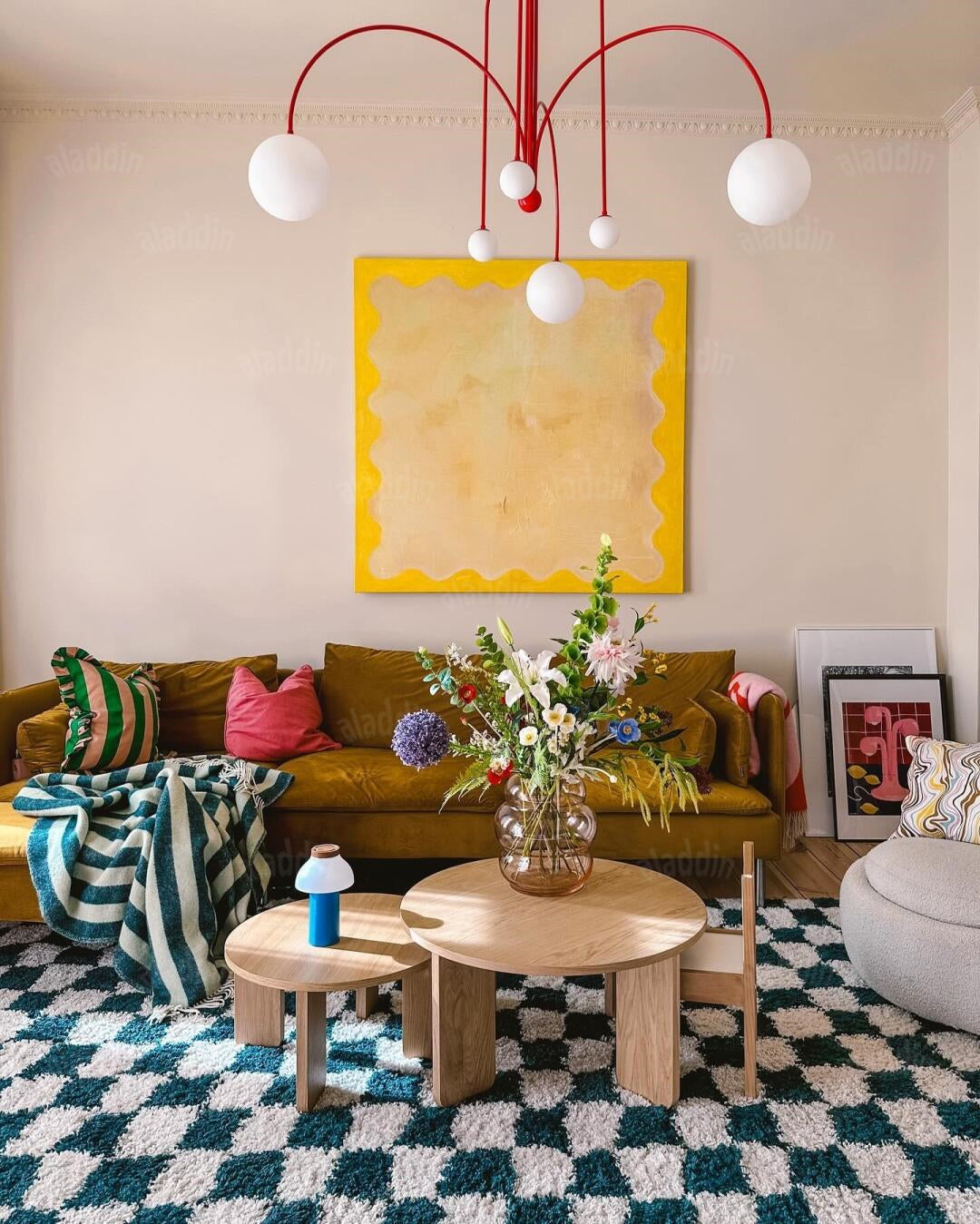 WOMO Mid Century Kronleuchter Glaskugeln im Wohnzimmer-WM2522