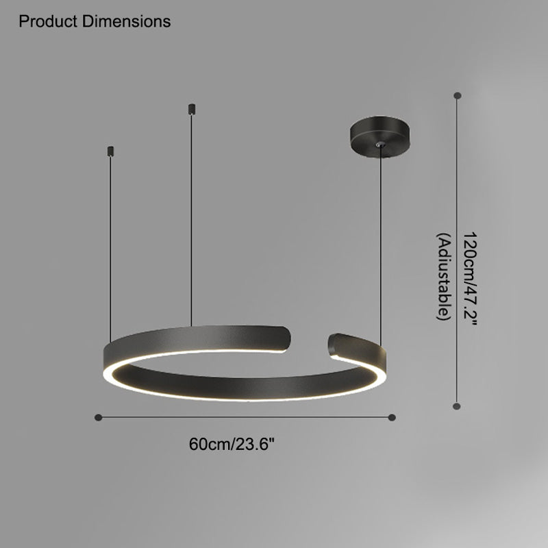 WOMO Black/Gold Ring LED Chandelier-WM2009