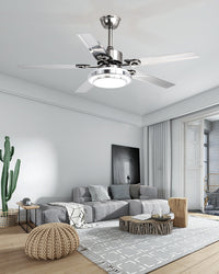 WOMO Slimline Stainless Steel Ceiling Fan Lamp - WM5112