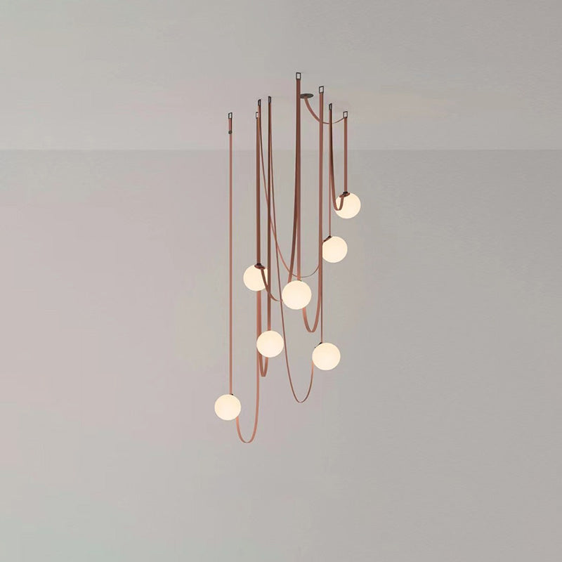 WOMO Globe Leather Chandelier-WM2311