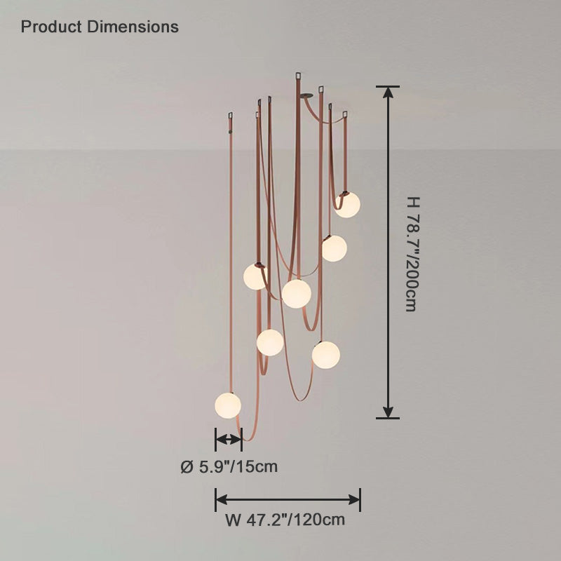 WOMO Globe Leather Chandelier-WM2311