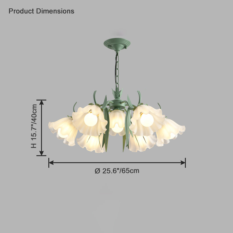 WOMO Tole Flower Glas-Kronleuchter-WM2307