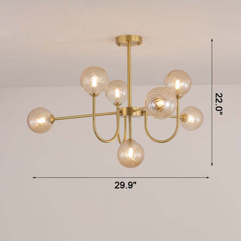 WOMO Mid Century Kronleuchter Glaskugel schlafzimmer-WM2255