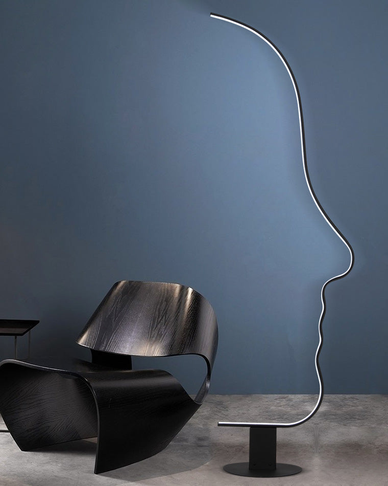 WOMO Floor Lamp with Face Profile Sculpture-WM7002