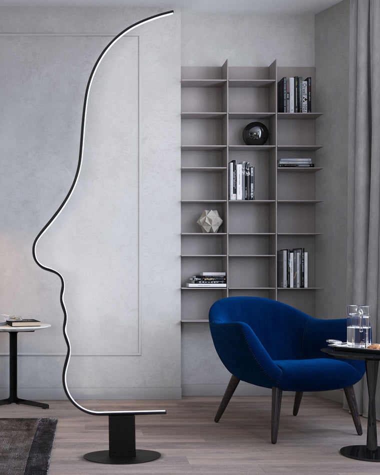 WOMO Floor Lamp with Face Profile Sculpture-WM7002
