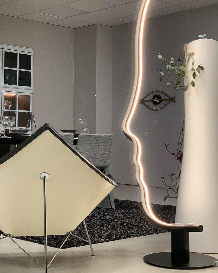 WOMO Floor Lamp with Face Profile Sculpture-WM7002