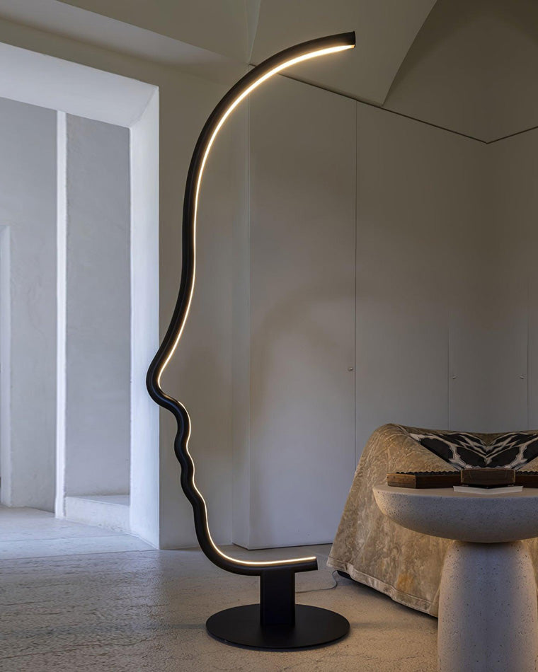 WOMO Floor Lamp with Face Profile Sculpture-WM7002