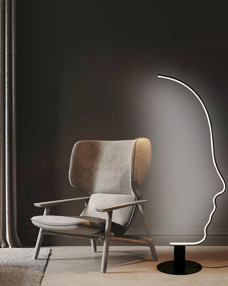 WOMO Floor Lamp with Face Profile Sculpture-WM7002