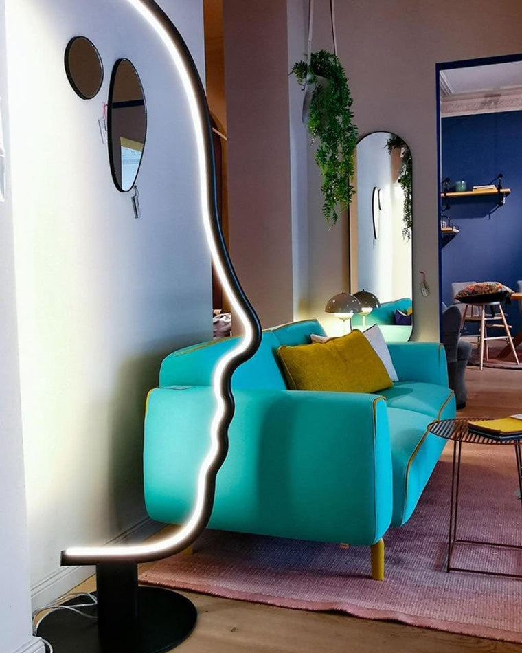 WOMO Floor Lamp with Face Profile Sculpture-WM7002
