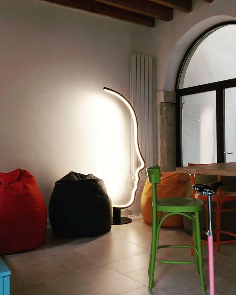 WOMO Floor Lamp with Face Profile Sculpture-WM7002
