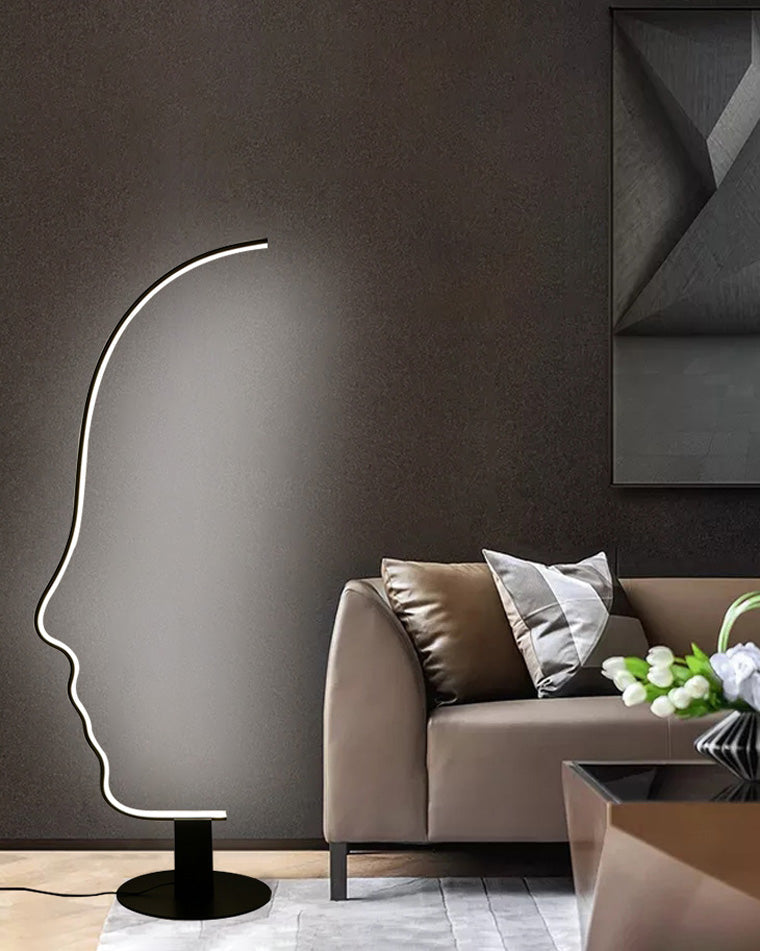 WOMO Floor Lamp with Face Profile Sculpture-WM7002