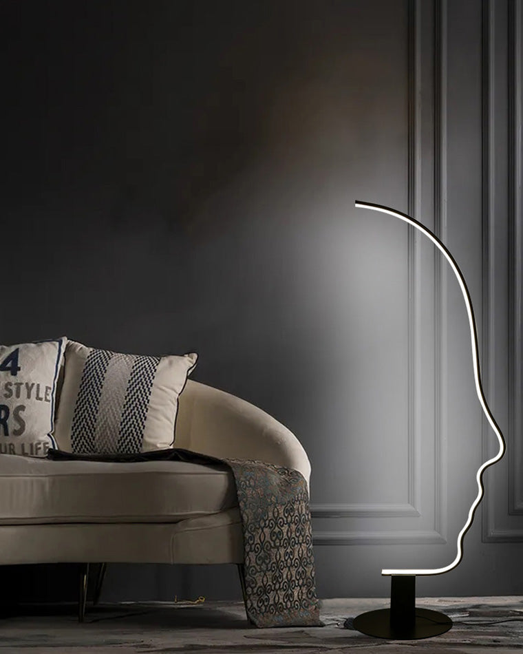 WOMO Floor Lamp with Face Profile Sculpture-WM7002