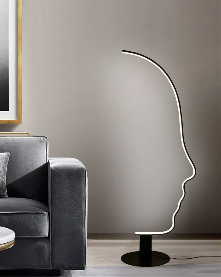 WOMO Floor Lamp with Face Profile Sculpture-WM7002