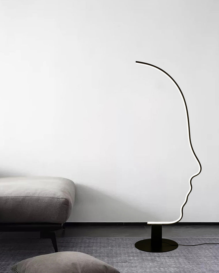 WOMO Floor Lamp with Face Profile Sculpture-WM7002