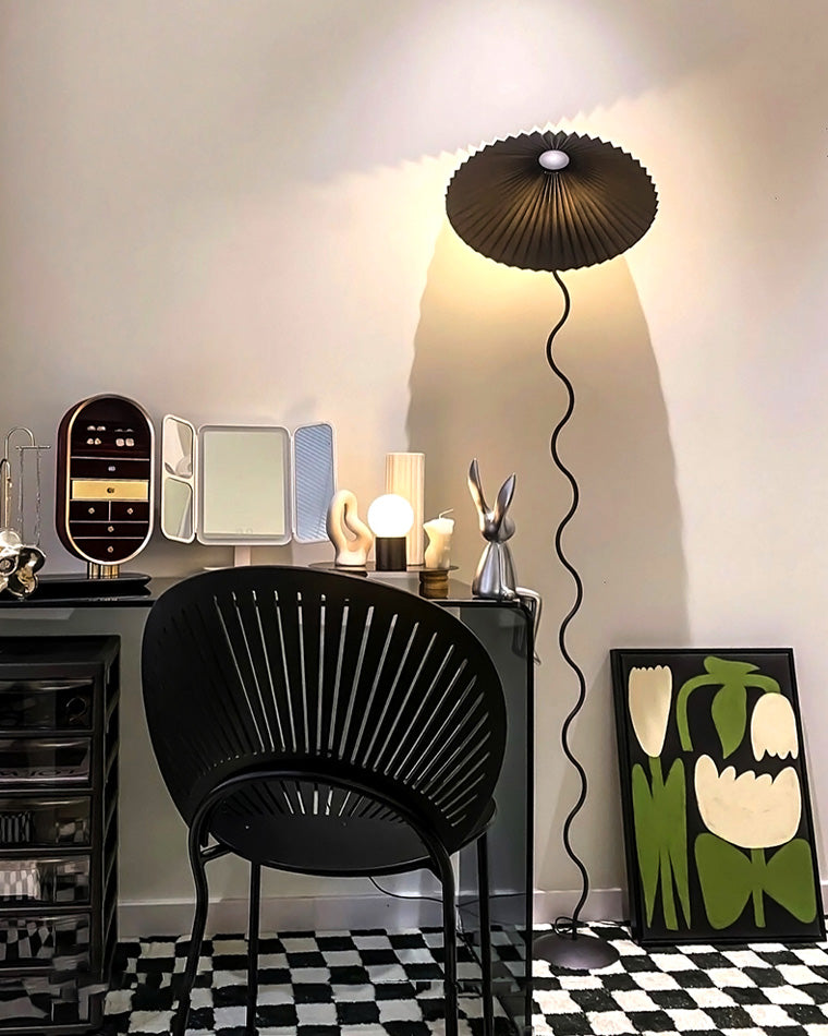 WOMO Pleated Swirl Floor and Table Lamp - WM7011