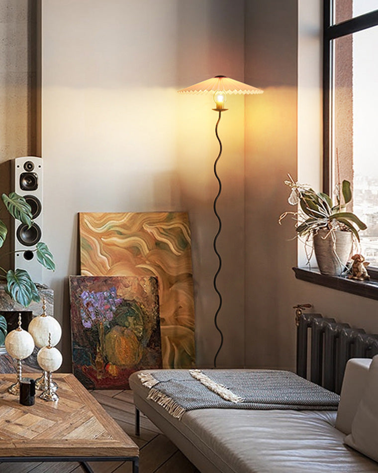 WOMO Pleated Swirl Floor and Table Lamp - WM7011