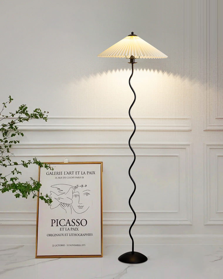 WOMO Pleated Swirl Floor and Table Lamp - WM7011