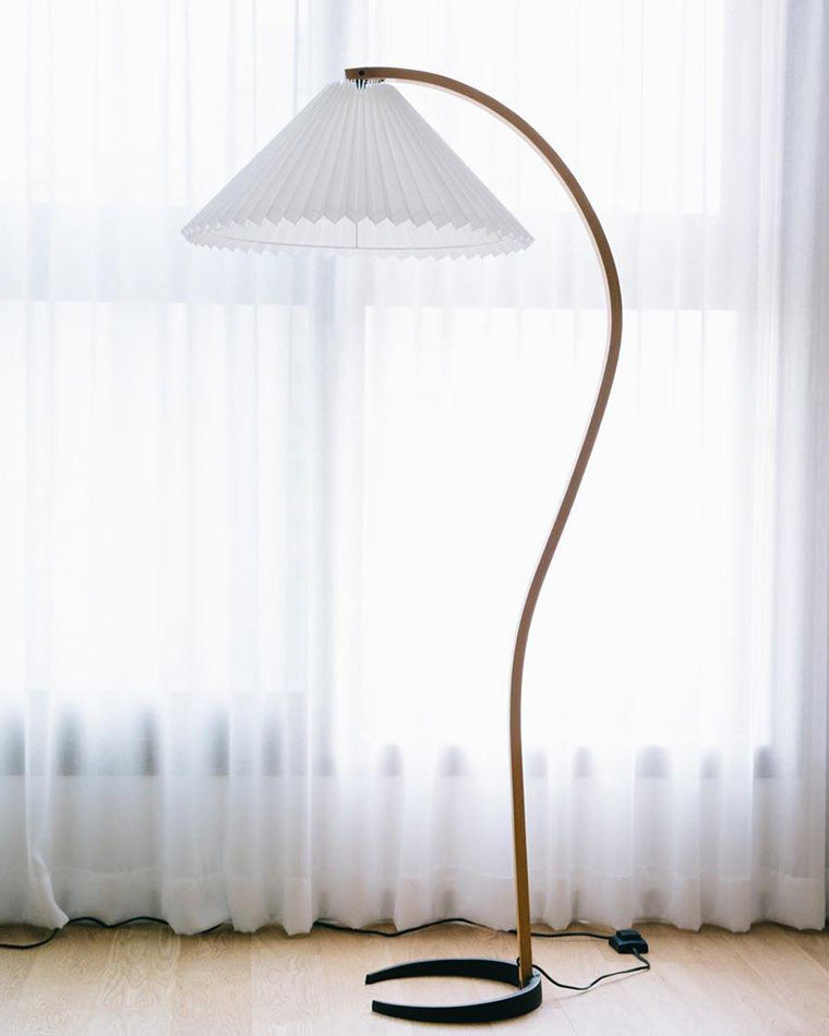 WOMO Pleated Gooseneck Floor Lamp-WM7013