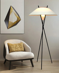 WOMO Japandi Cone Tripod Floor Lamp-WM7019