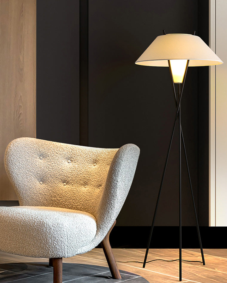 WOMO Japandi Cone Tripod Floor Lamp-WM7019