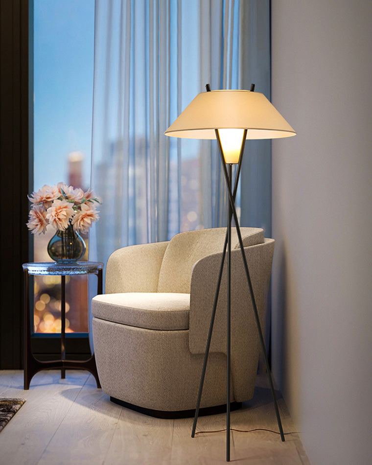WOMO Japandi Cone Tripod Floor Lamp-WM7019