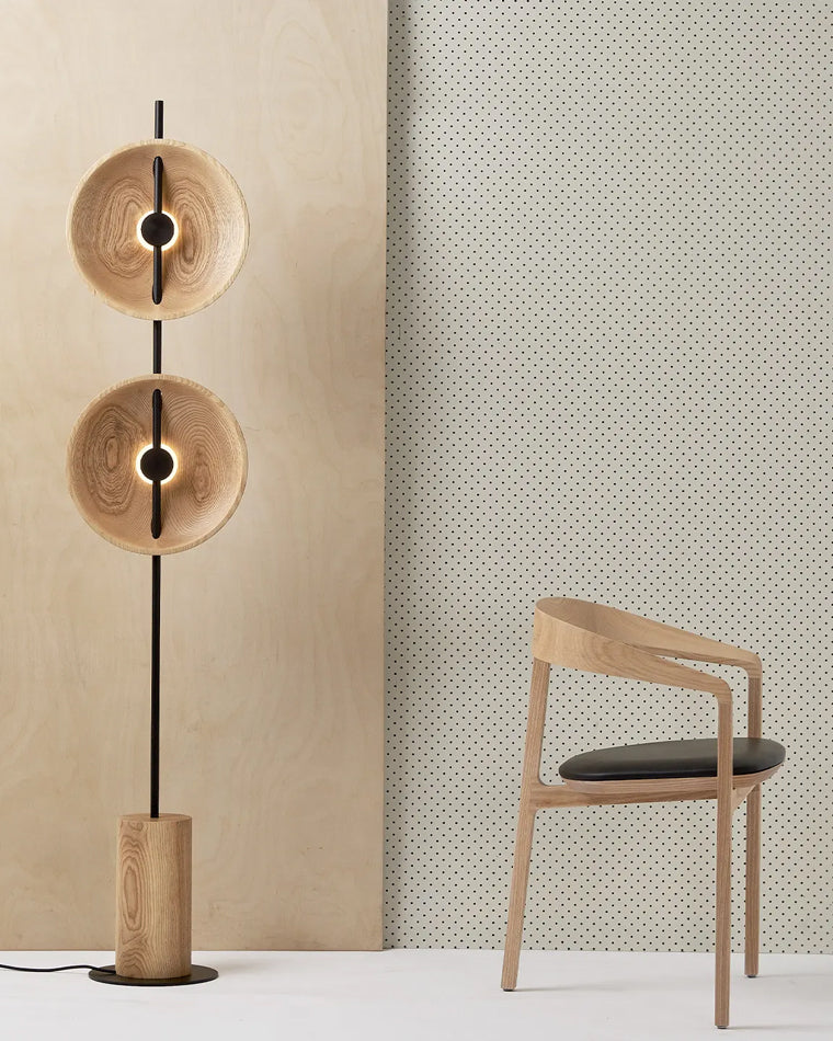 WOMO 2-bulb Marble Floor Lamp-WM7032