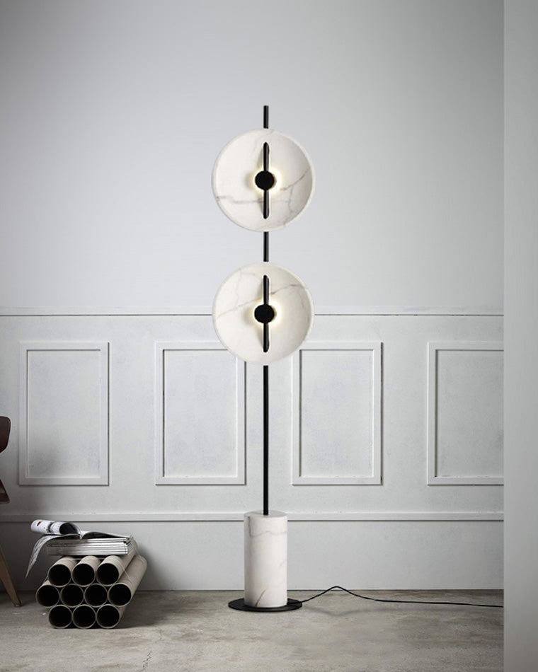 WOMO 2-bulb Marble Floor Lamp-WM7032