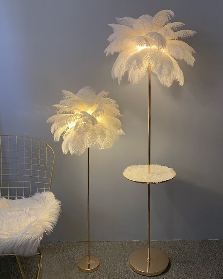 WOMO Federpalmen-Stehlampe mit Tablett-WM7052