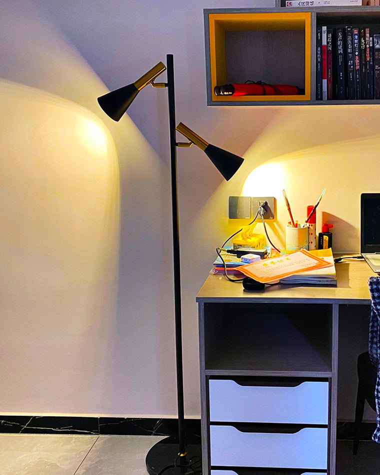 WOMO 2-bulb Adjustable Pole Floor Lamp-WM7067