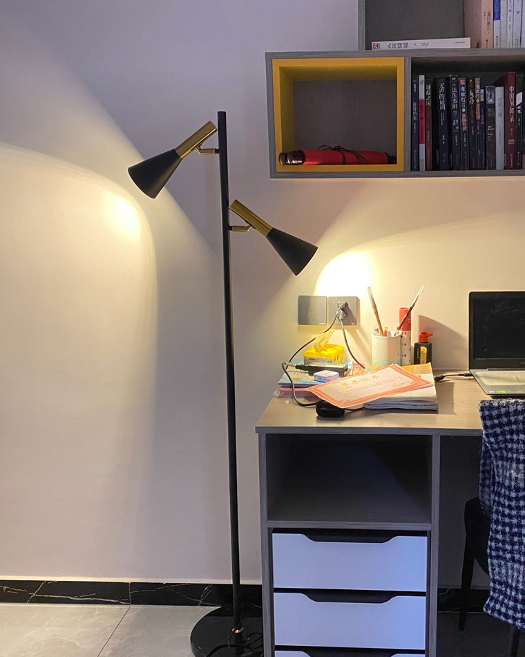 WOMO 2-bulb Adjustable Pole Floor Lamp-WM7067