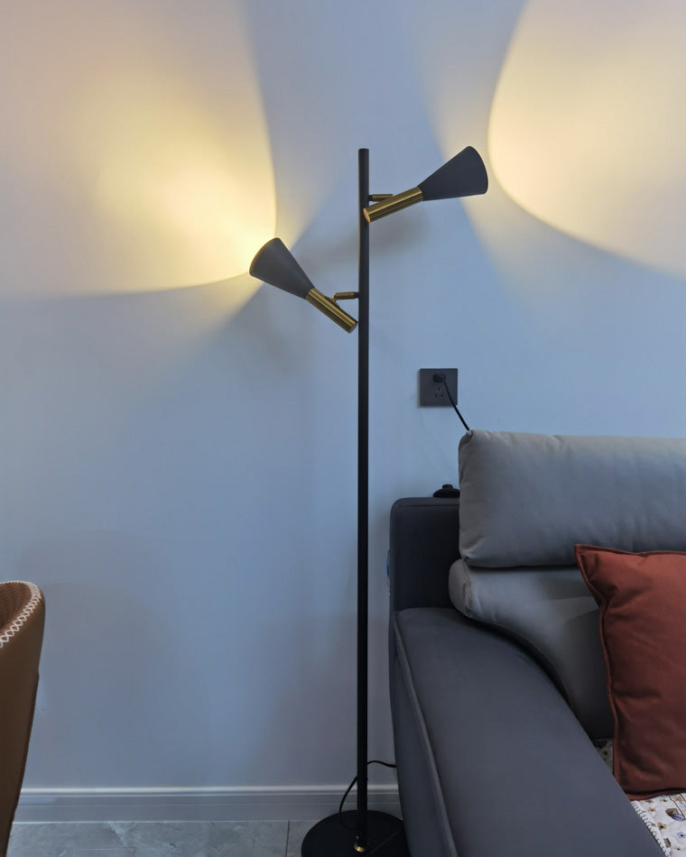 WOMO 2-bulb Adjustable Pole Floor Lamp-WM7067