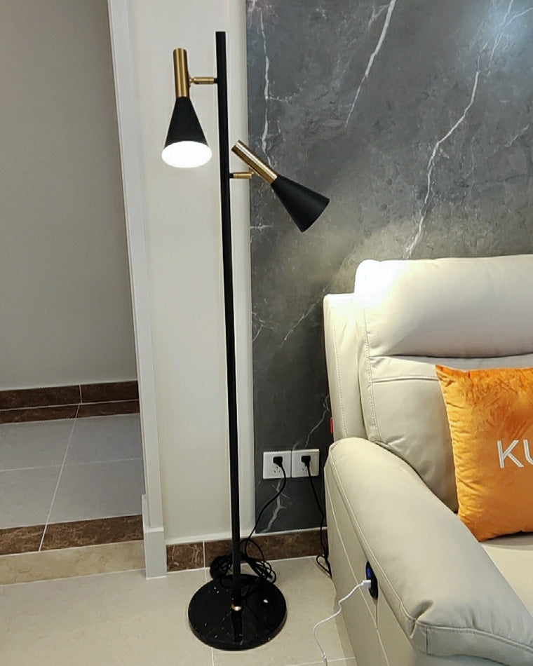 WOMO Floor Lamp with 2 Bulbs and Adjustable Stand - WM7067
