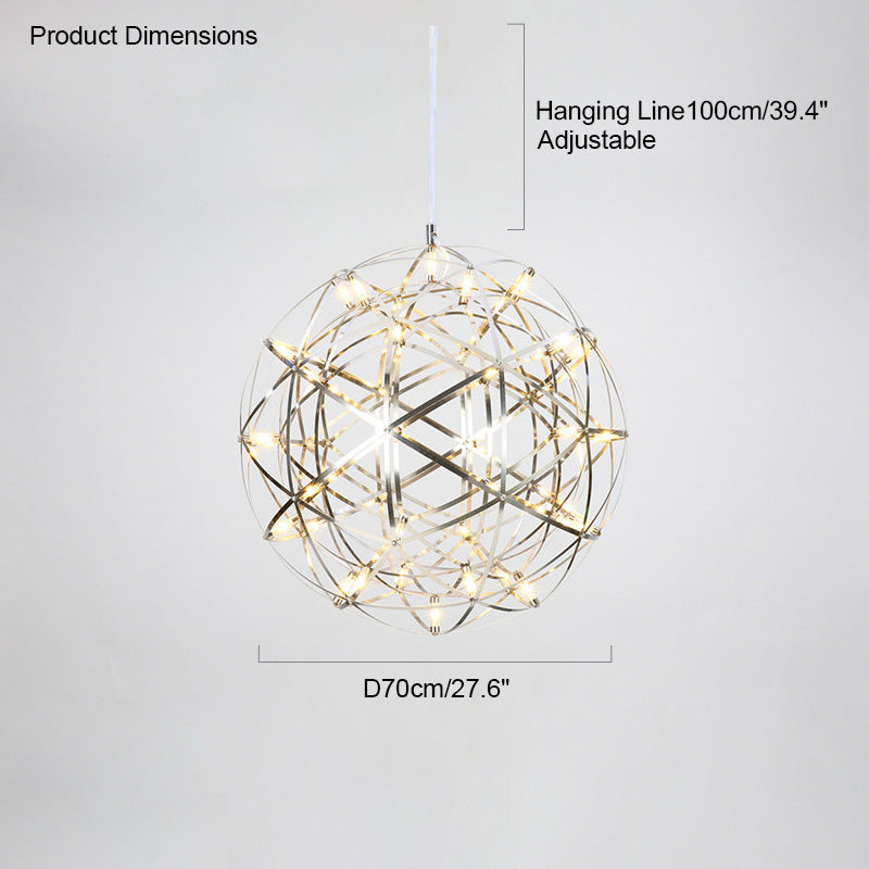 WOMO Designer LED Pendant Light SLV Chrome Sphere -WM2091