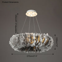WOMO Feather Pendant Light Round Bedroom-WM2060