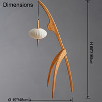 Lampadaire trépied en bois WOMO Flying Saucer - WM7136