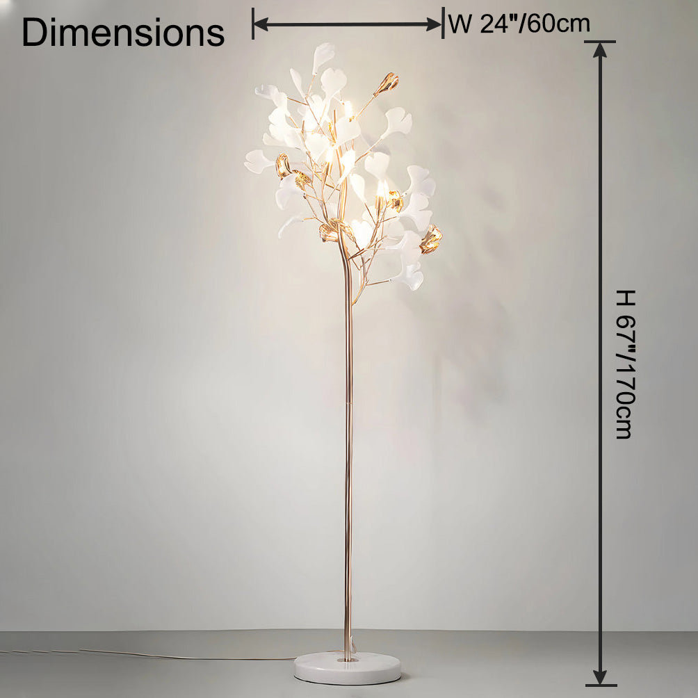 WOMO Keramik-Gingkobaum-Stehlampe-WM7137